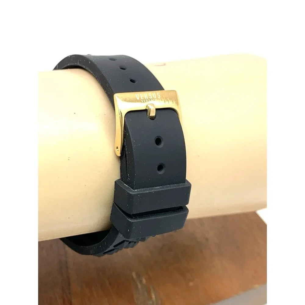 Versus by Versace Women's Watch VSPOQ1G21 Quartz Gold Black Rubber Band 40mm